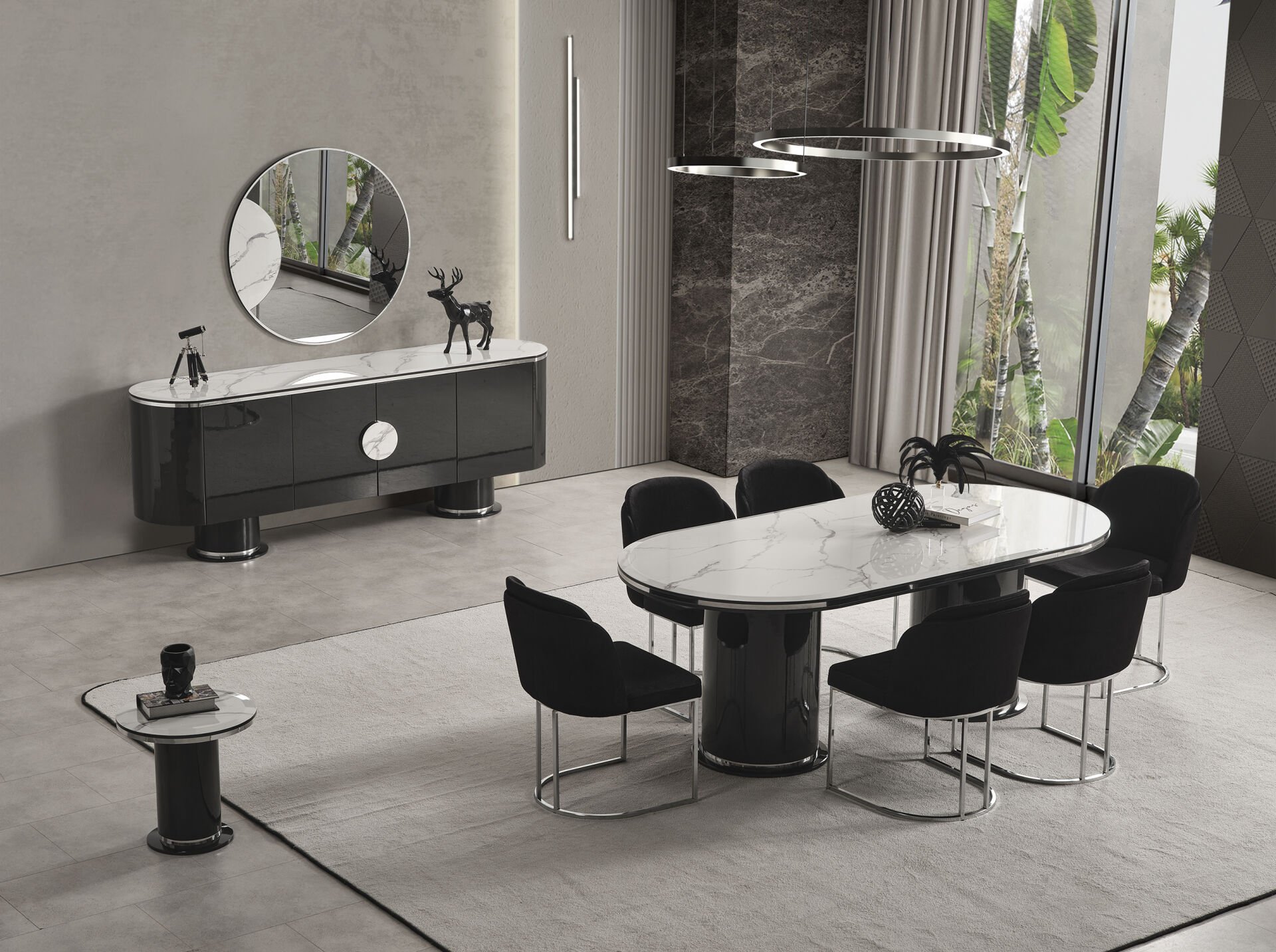 Cartier Antrasit Yemek Odası
