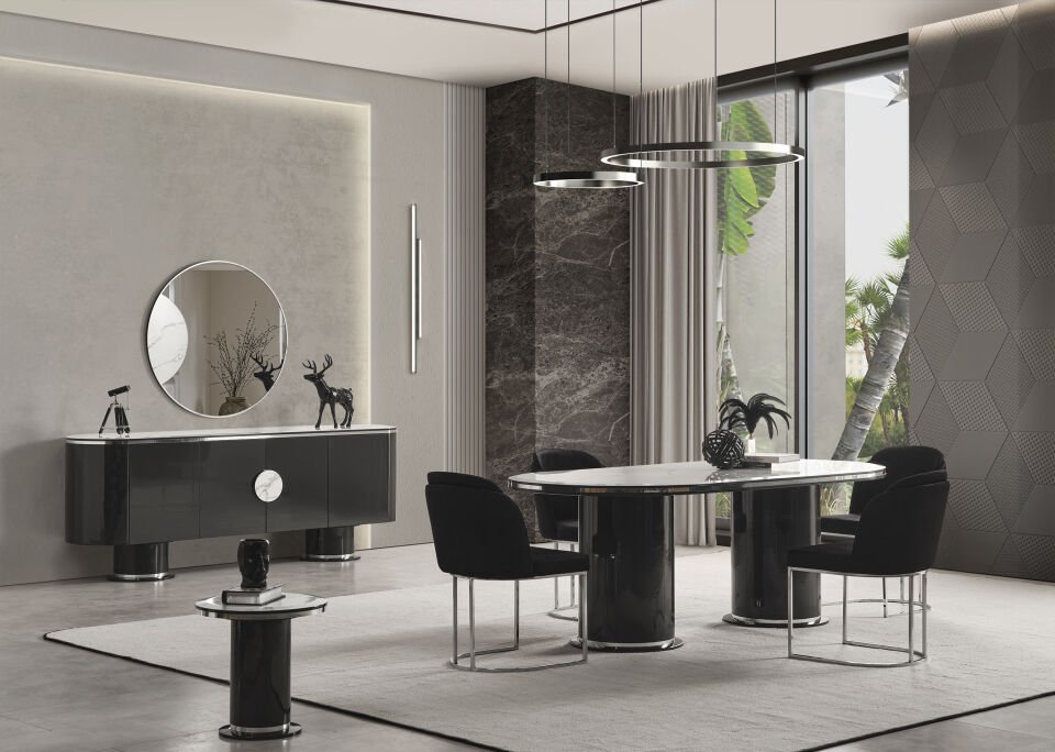Cartier Antrasit Yemek Odası