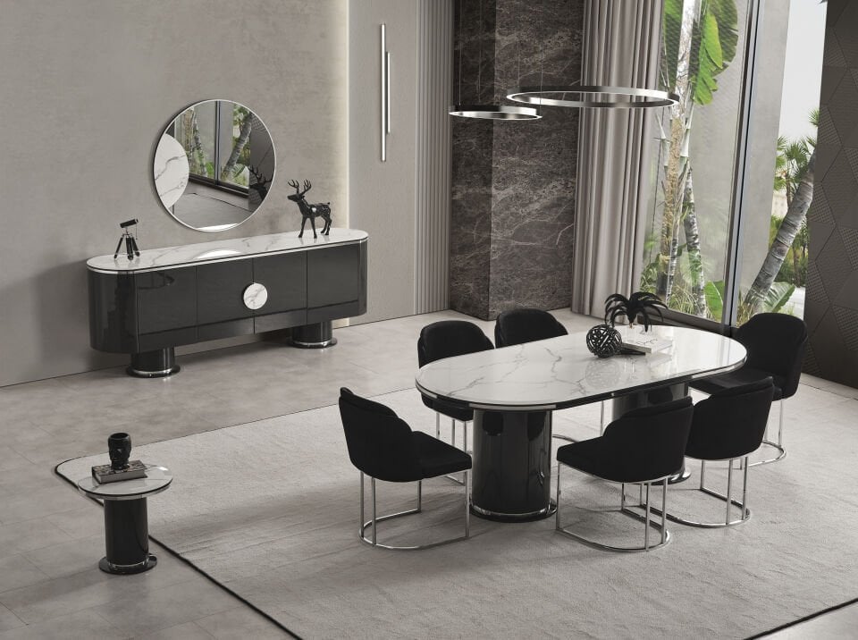 Cartier Antrasit Yemek Odası
