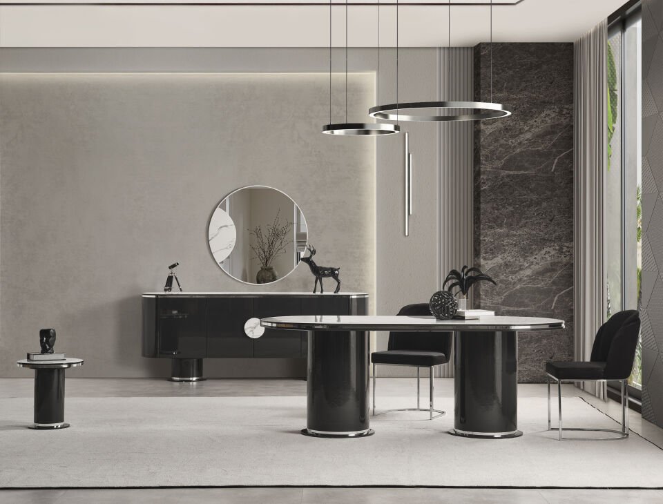 Cartier Antrasit Yemek Odası