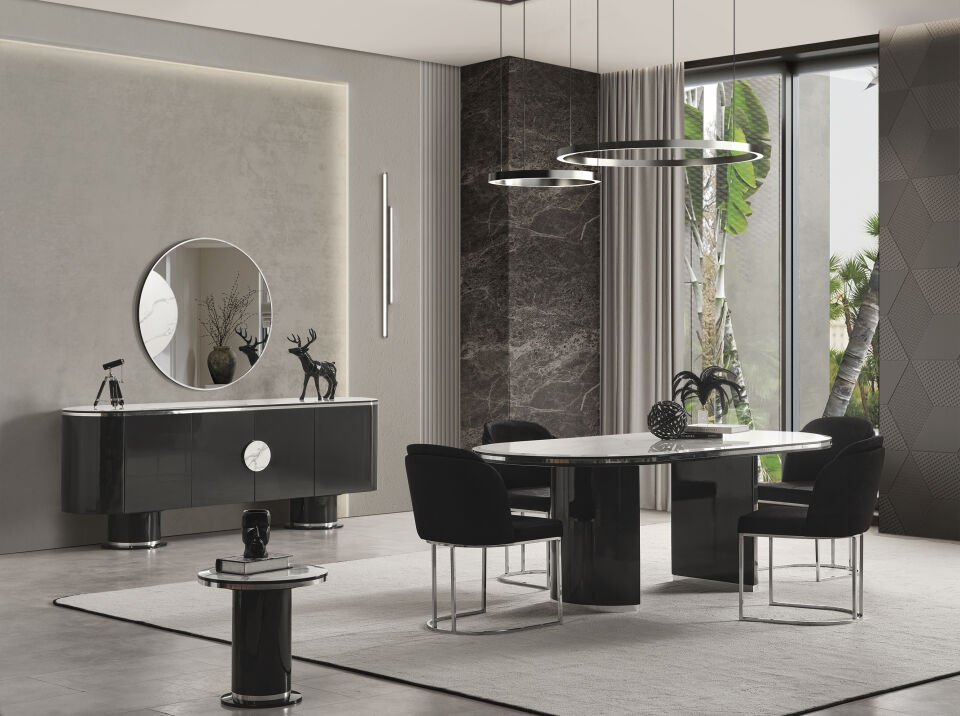 Cartier Antrasit Yemek Odası