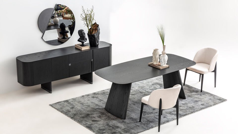 Delta Antrasit - Meşe Yemek Odası