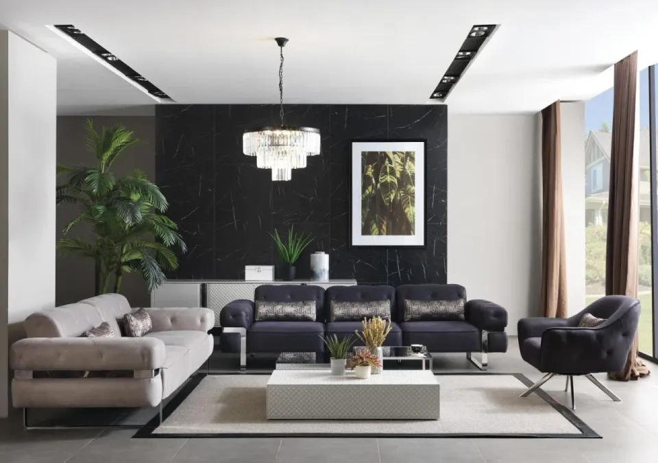 Prada Gümüş Koltuk Takımı