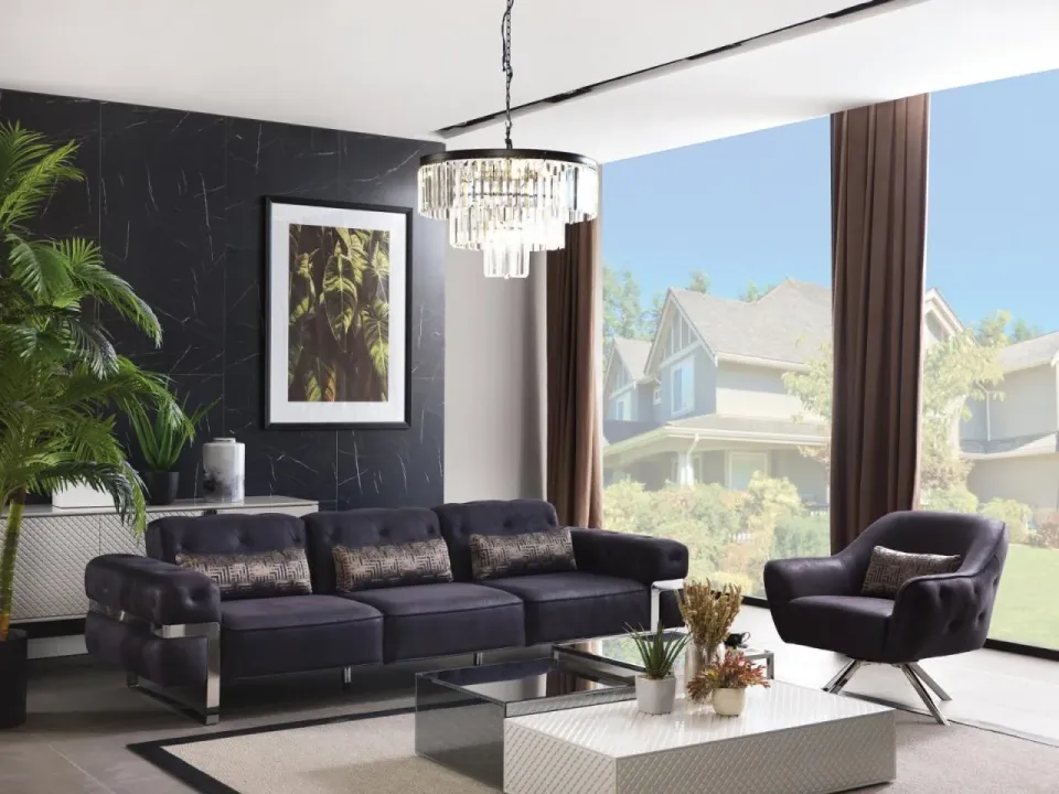 Prada Gümüş Koltuk Takımı