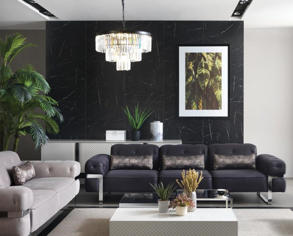 Prada Gümüş Koltuk Takımı